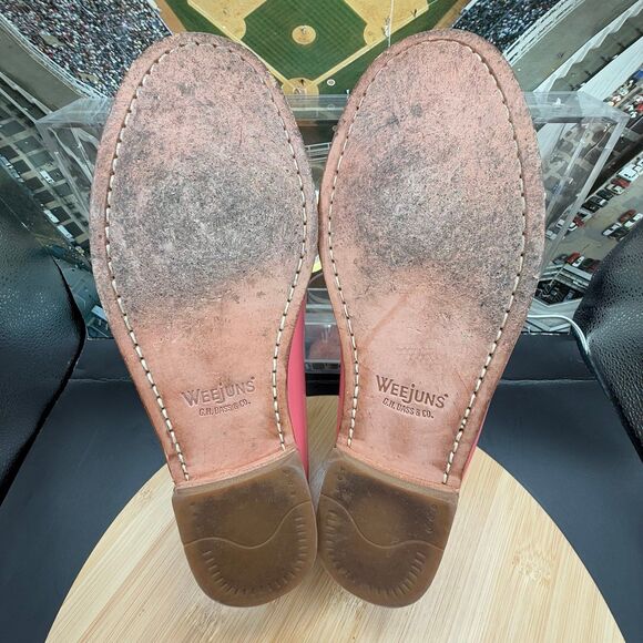 G H Bass & Co. Weejuns Bass Diane Pink Leather Loafers Women’s Sz 8 Preppy - Picture 8 of 12